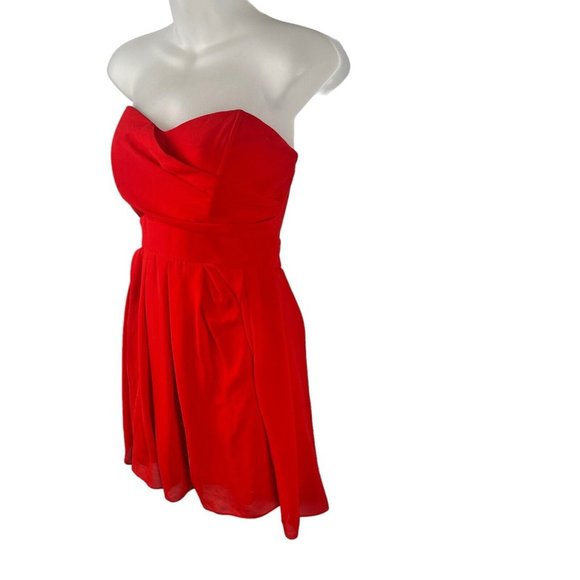 TFNC London ASOS Little Red Dress Sleeveless Pleated Skirt Chifon Women's Size S - Picture 6 of 16